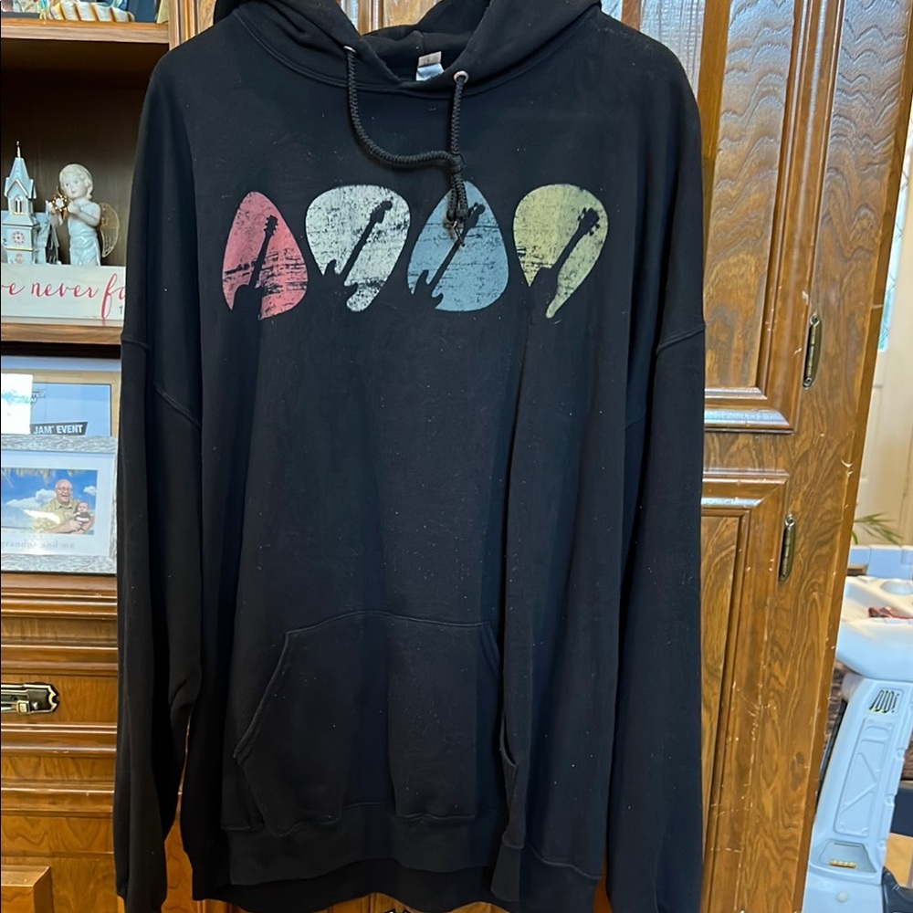 Black Hoodie with guitar pics